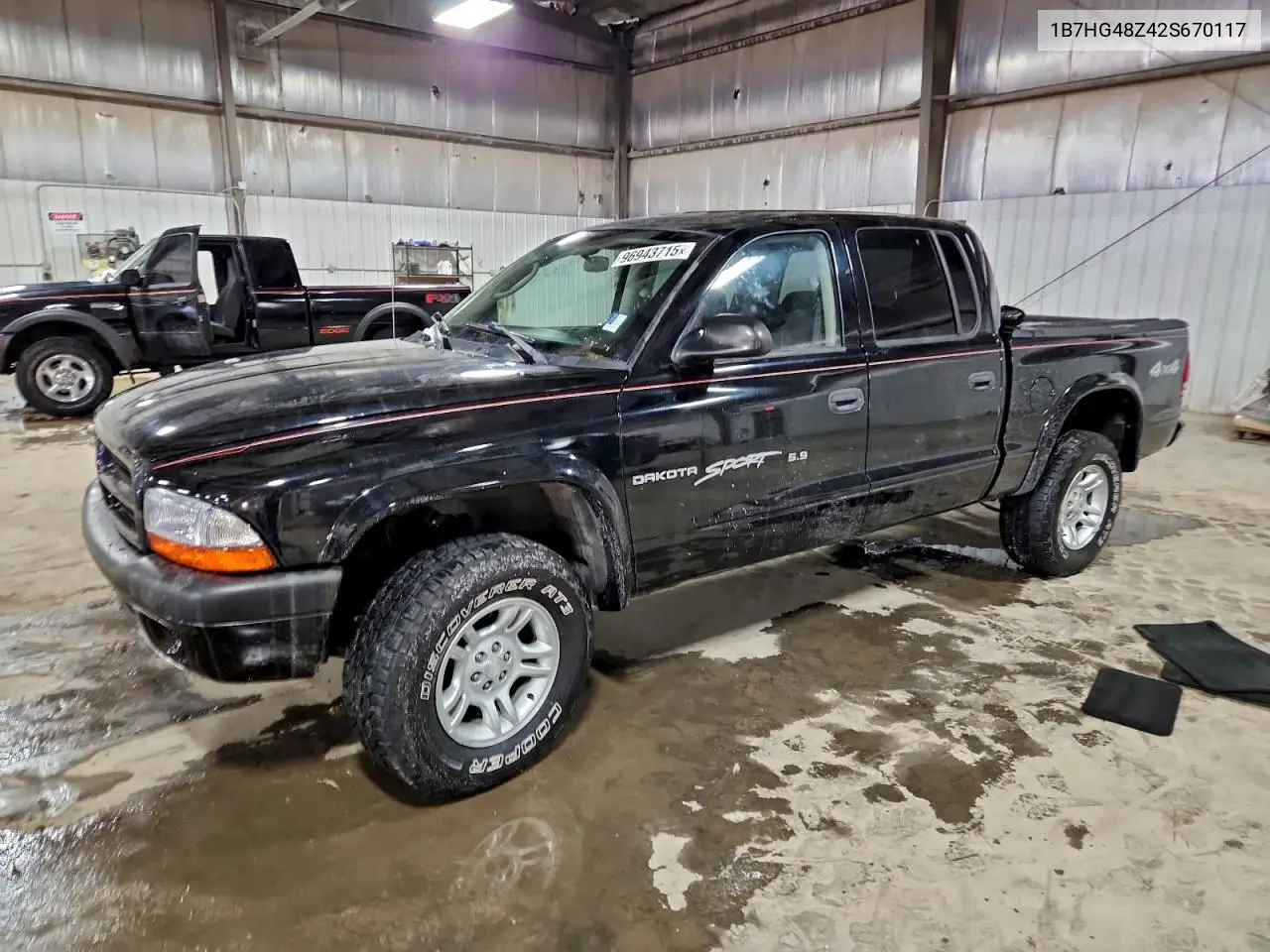 1B7HG48Z42S670117 2002 Dodge Dakota Quad Slt
