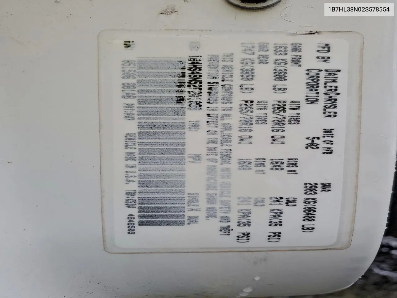 1B7HL38N02S578554 2002 Dodge Dakota Quad Sport