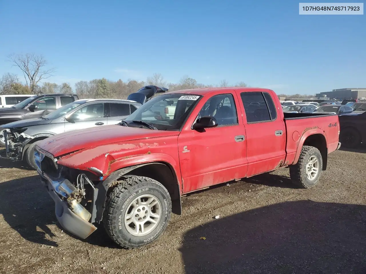 1D7HG48N74S717923 2004 Dodge Dakota Quad Slt