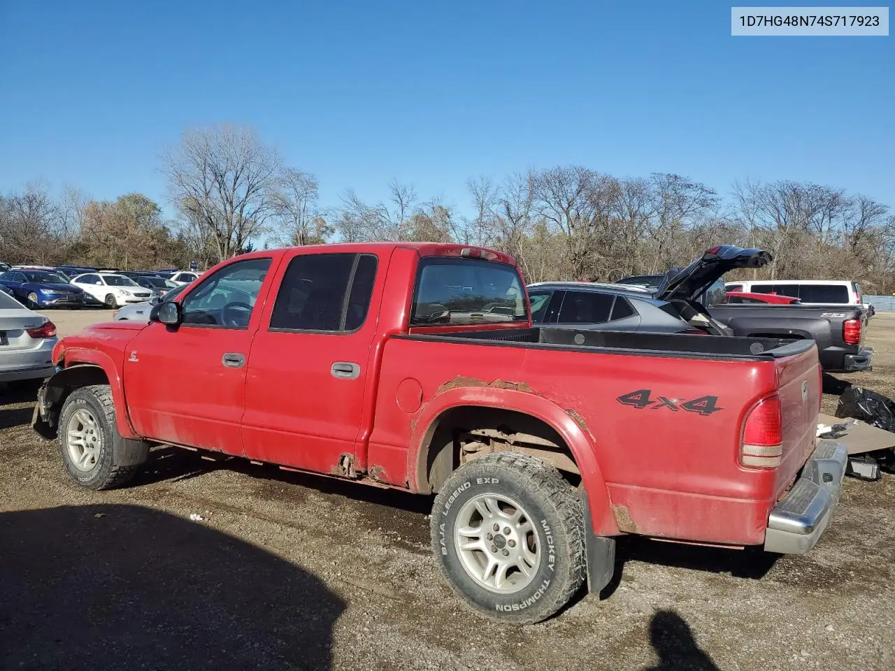 1D7HG48N74S717923 2004 Dodge Dakota Quad Slt
