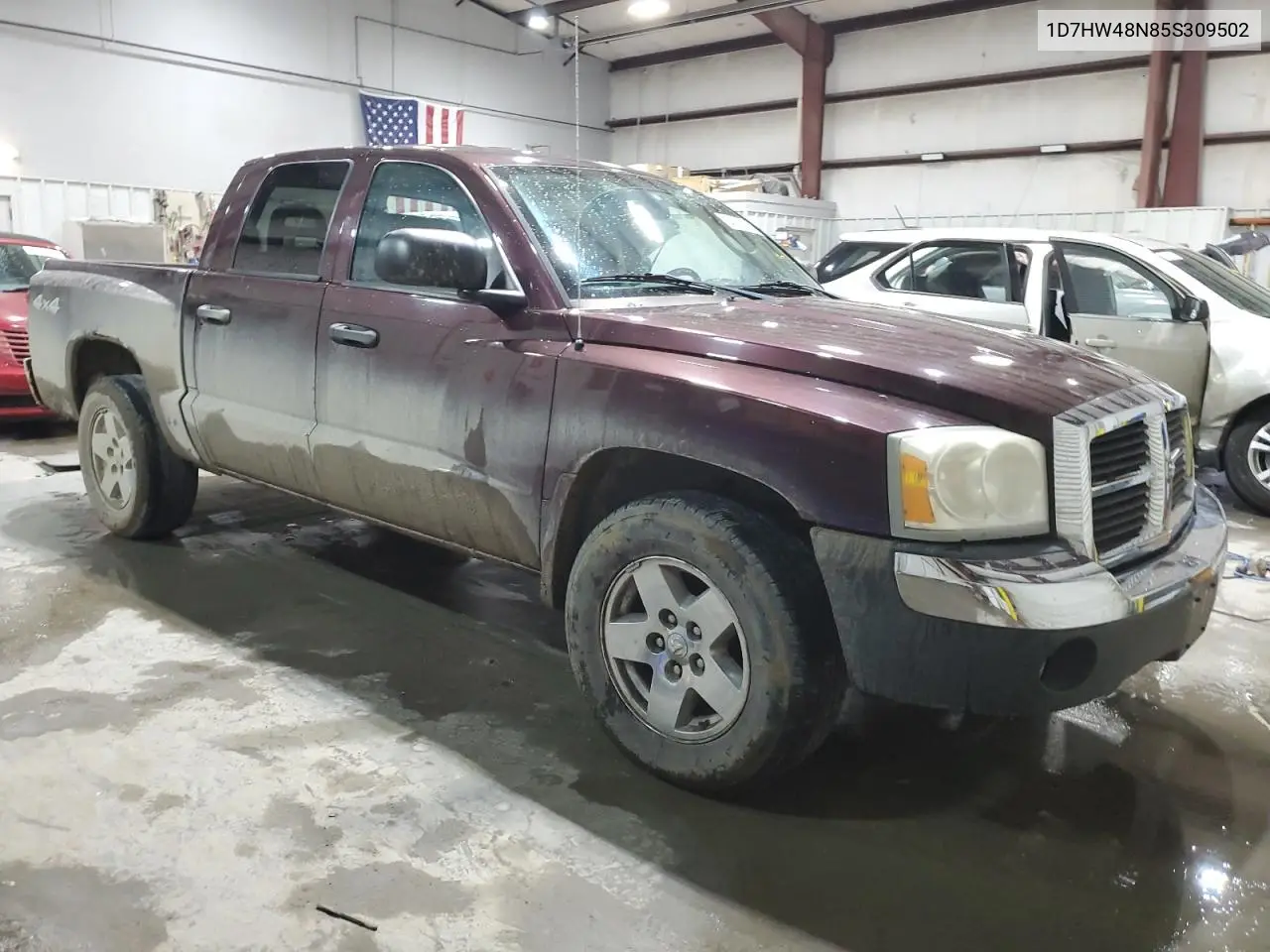 2005 Dodge Dakota Quad Slt VIN: 1D7HW48N85S309502 Lot: 44729525