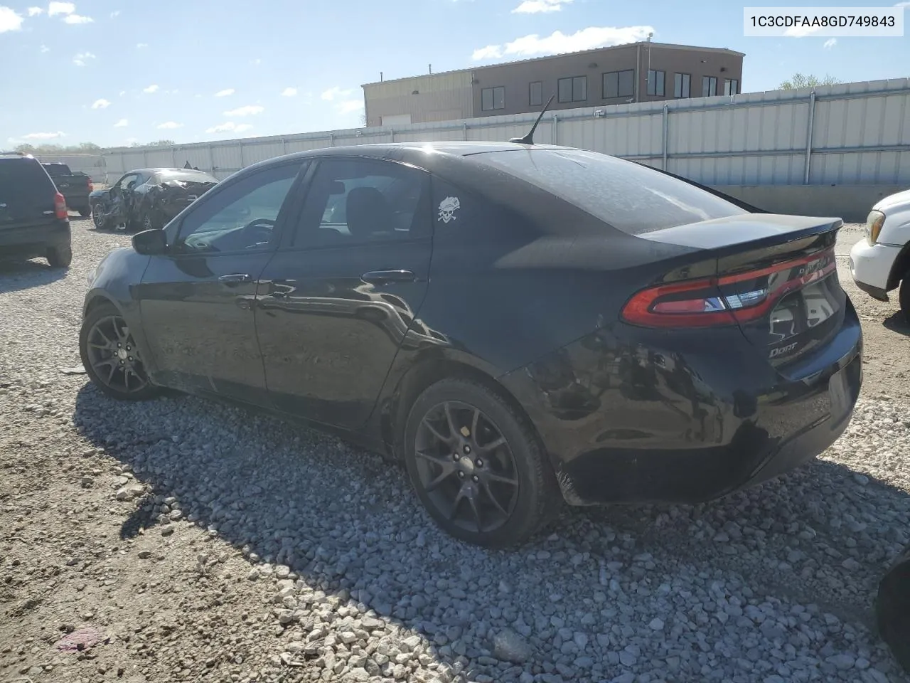 1C3CDFAA8GD749843 2016 Dodge Dart Se