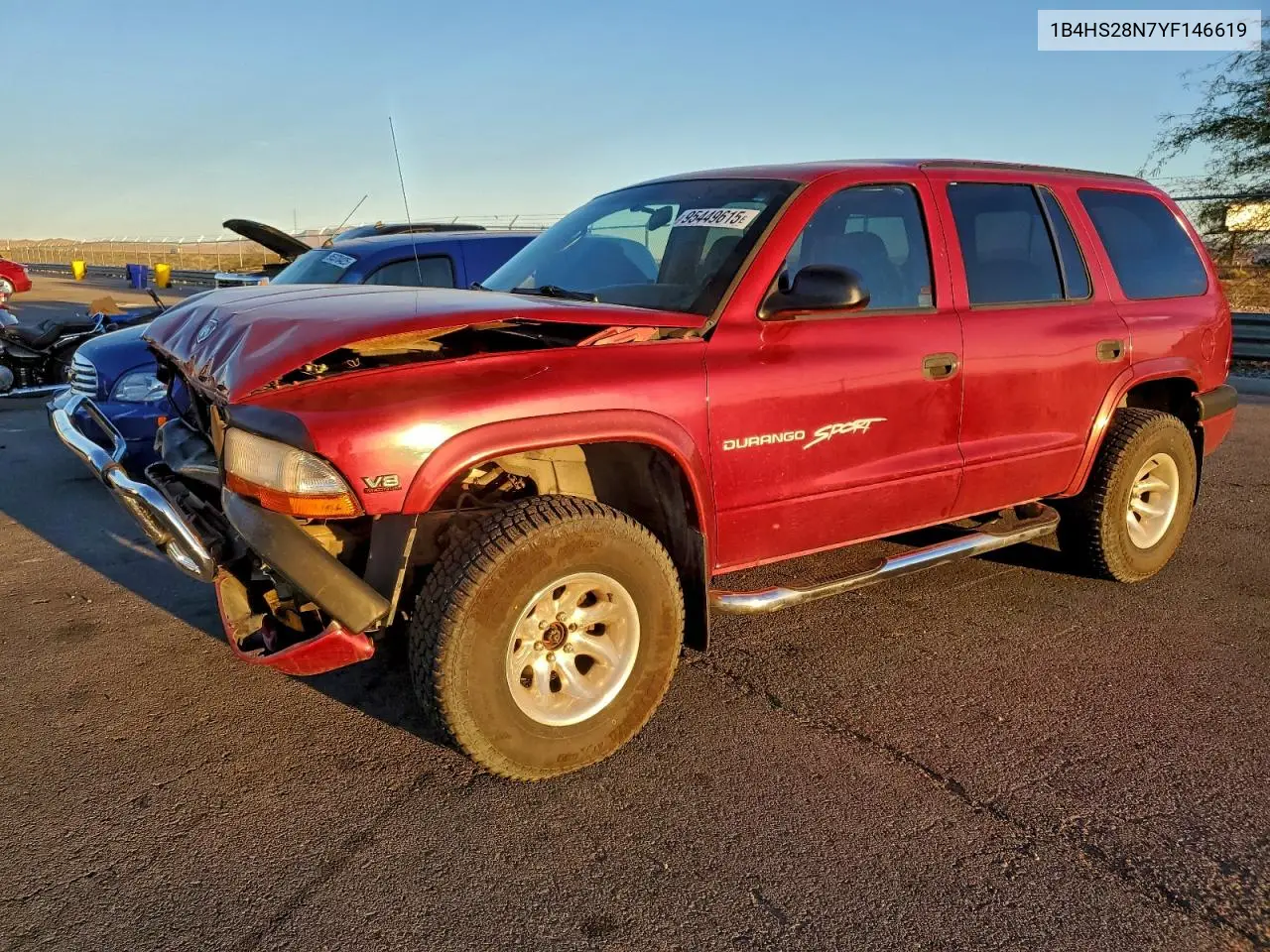 1B4HS28N7YF146619 2000 Dodge Durango