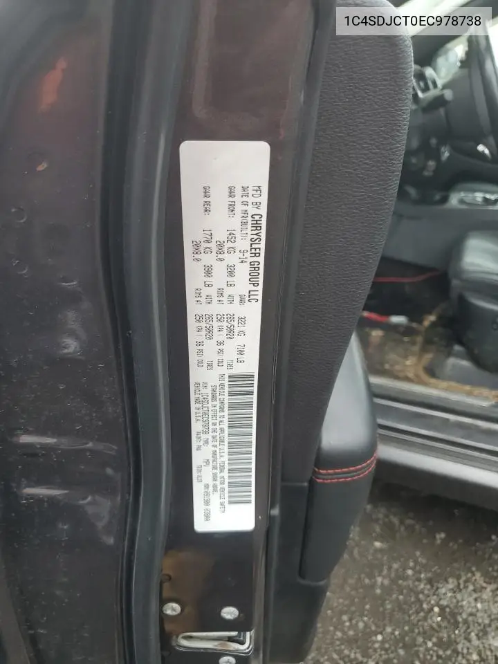 1C4SDJCT0EC978738 2014 Dodge Durango R/T