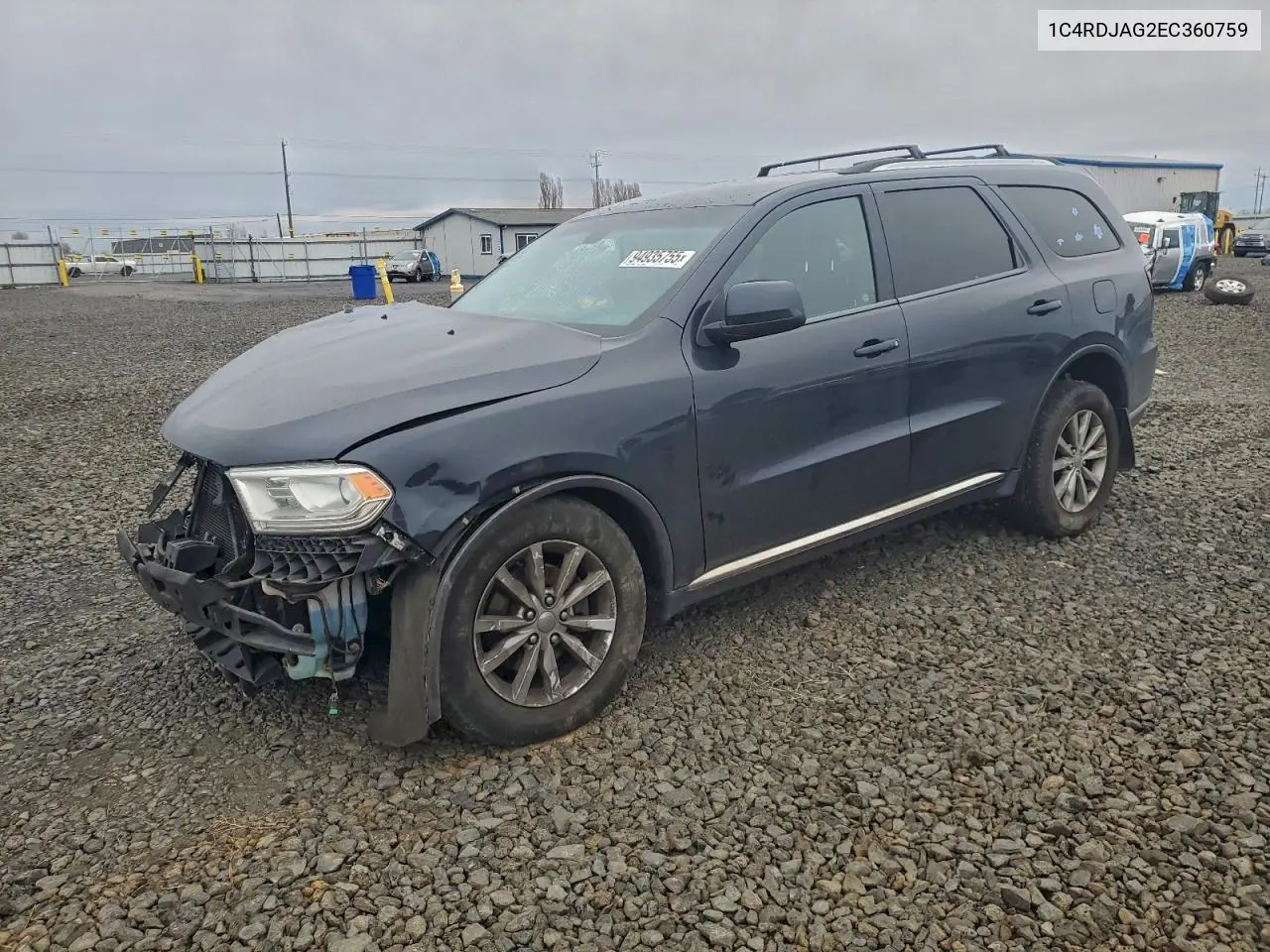 1C4RDJAG2EC360759 2014 Dodge Durango Sxt