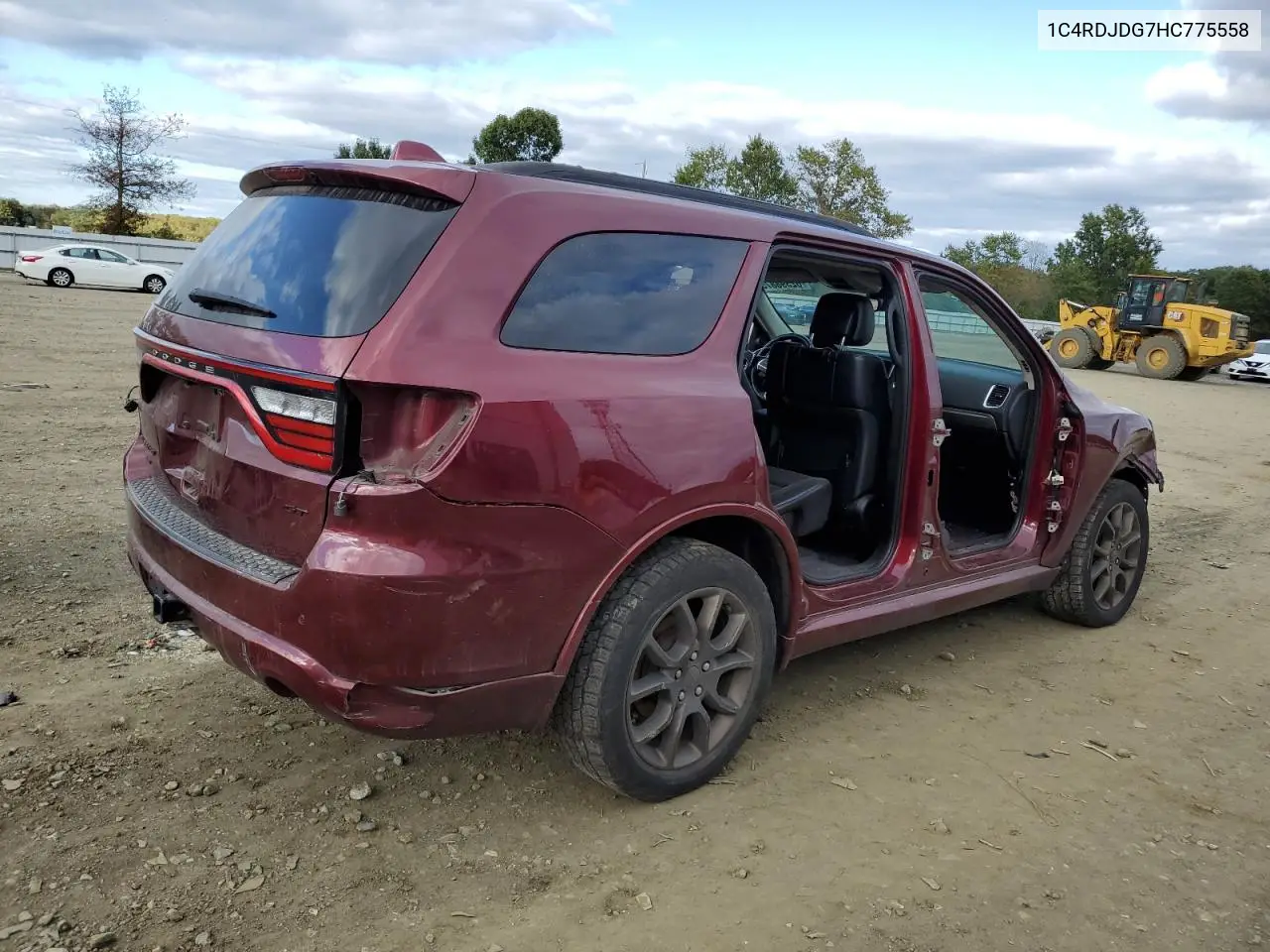 1C4RDJDG7HC775558 2017 Dodge Durango Gt Awd