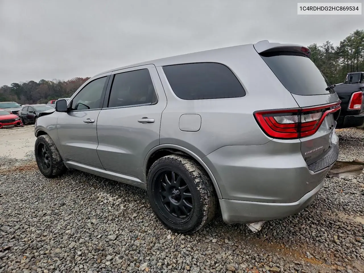 1C4RDHDG2HC869534 2017 Dodge Durango Gt