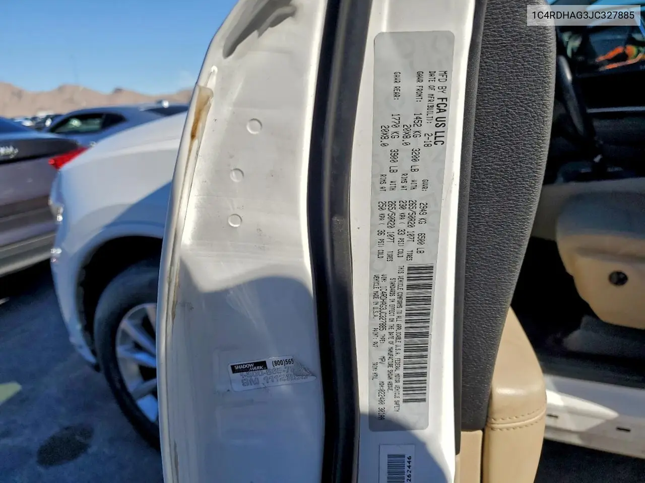 1C4RDHAG3JC327885 2018 Dodge Durango Sxt