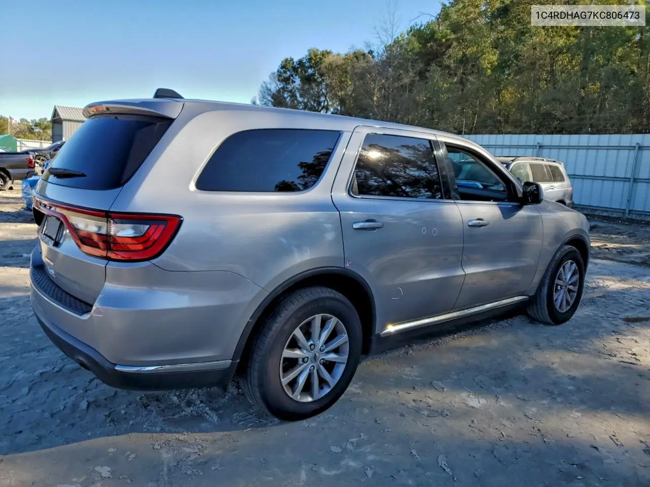 1C4RDHAG7KC806473 2019 Dodge Durango Sxt