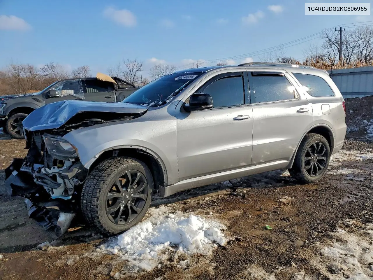 1C4RDJDG2KC806965 2019 Dodge Durango Gt