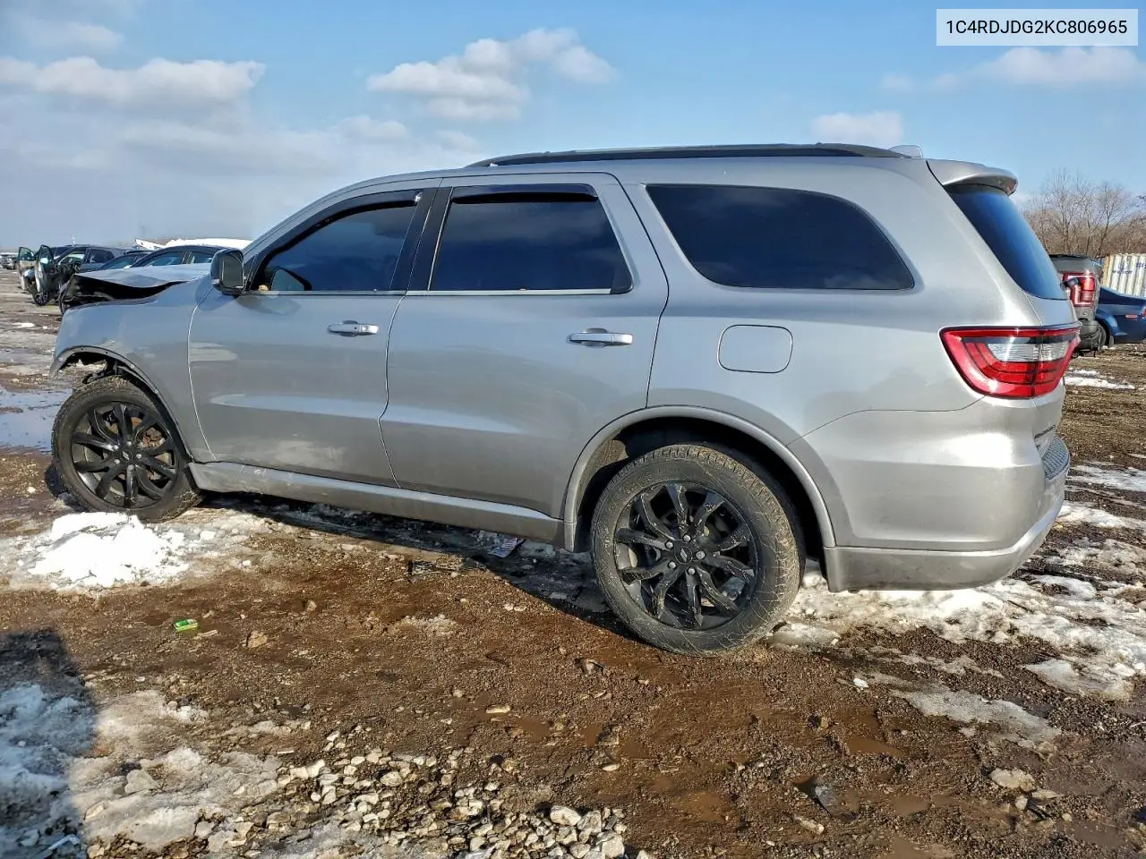 1C4RDJDG2KC806965 2019 Dodge Durango Gt