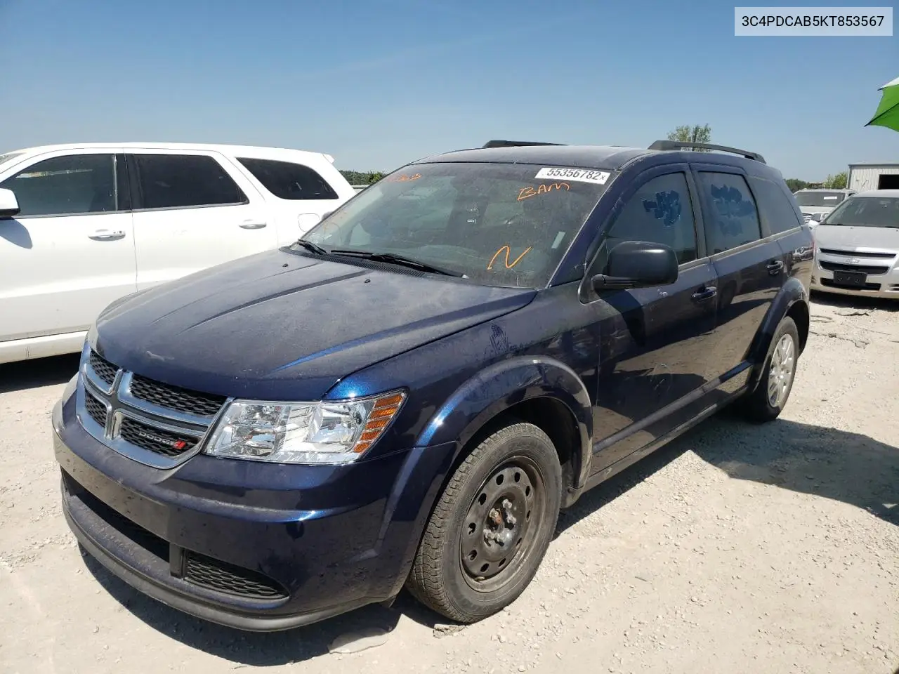 2019 Dodge Journey Se VIN: 3C4PDCAB5KT853567 Lot: 55356782