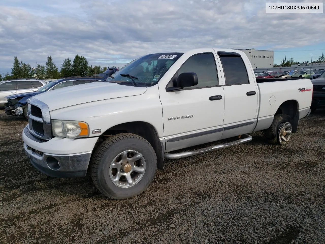 2003 Dodge Ram 1500 St VIN: 1D7HU18DX3J670549 Lot: 69700204