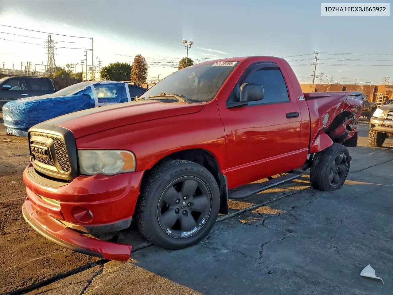 1D7HA16DX3J663922 2003 Dodge Ram 1500 St
