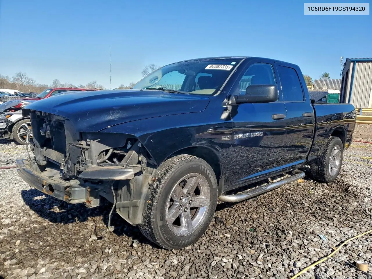 1C6RD6FT9CS194320 2012 Dodge Ram 1500 St