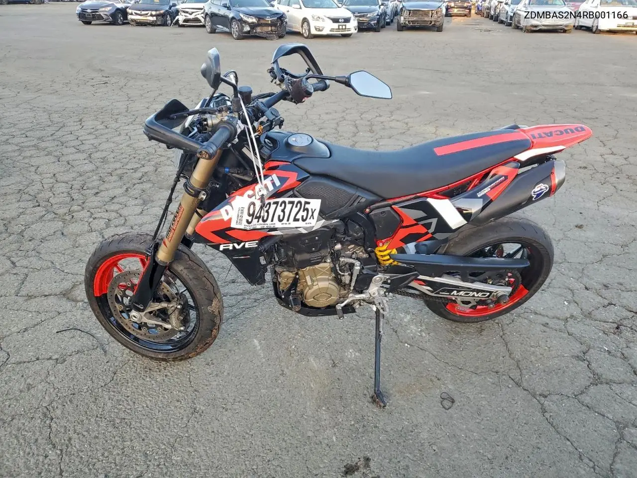 2024 Ducati Hypermotard VIN: ZDMBAS2N4RB001166 Lot: 94373725