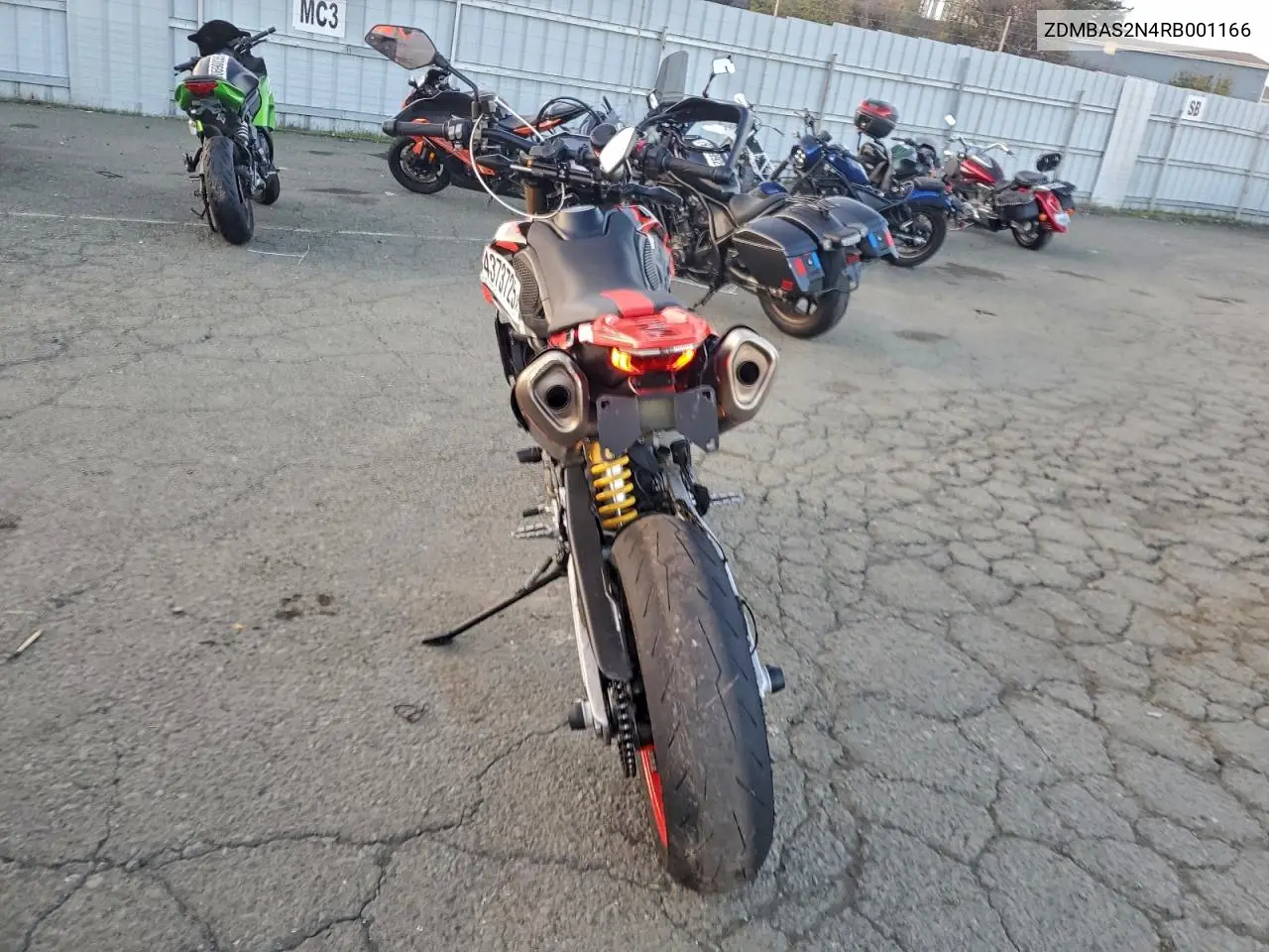 2024 Ducati Hypermotard VIN: ZDMBAS2N4RB001166 Lot: 94373725