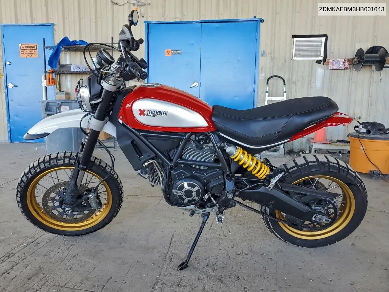 2017 Ducati Scrambler Desert Sled VIN: ZDMKAFBM3HB001043 Lot: 95878785