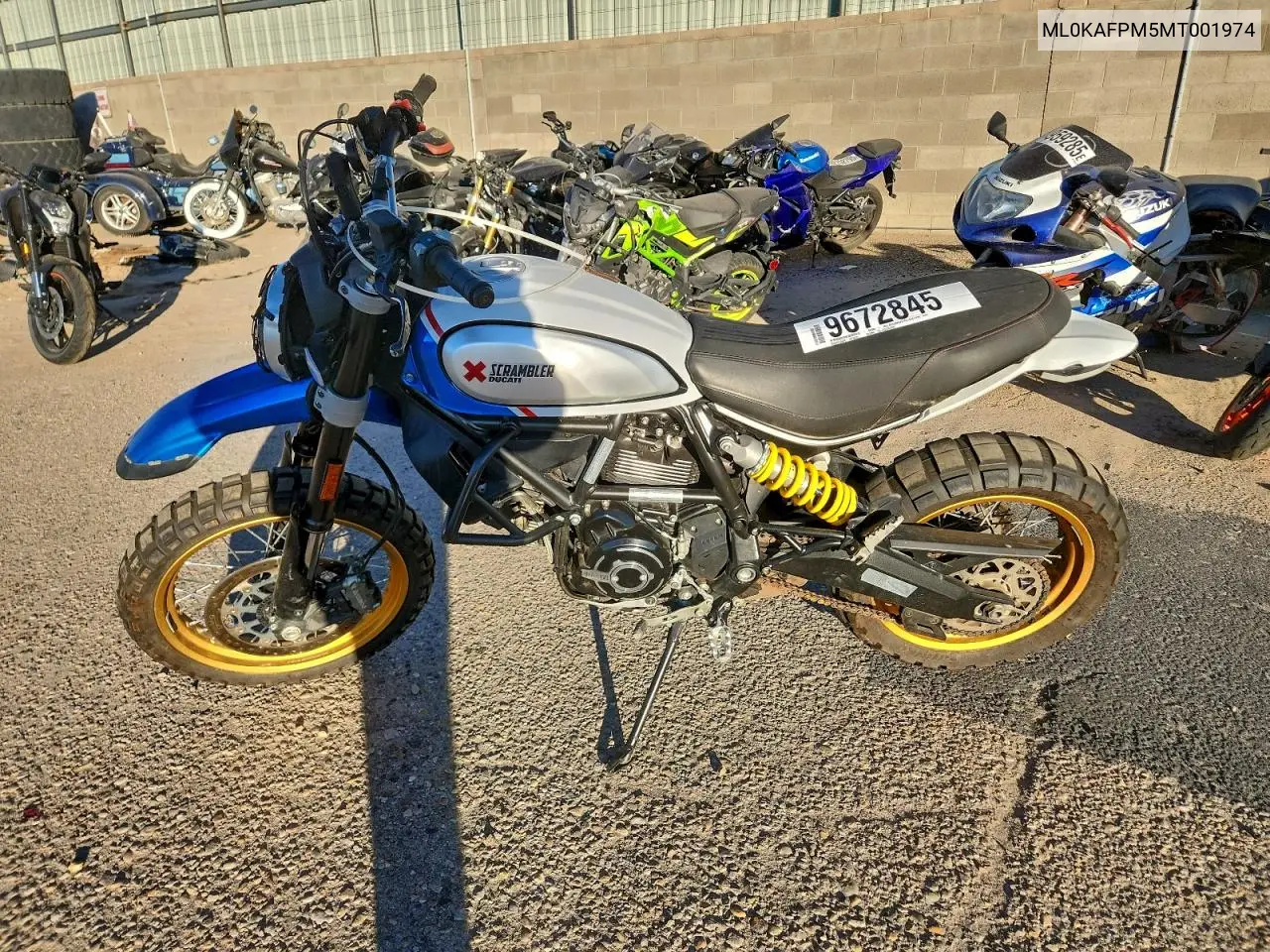 2021 Ducati Scrambler Desert Sled VIN: ML0KAFPM5MT001974 Lot: 96728455