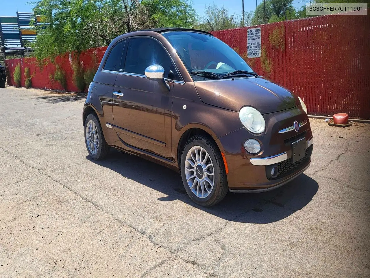 3C3CFFER7CT119035 2012 Fiat 500 Lounge