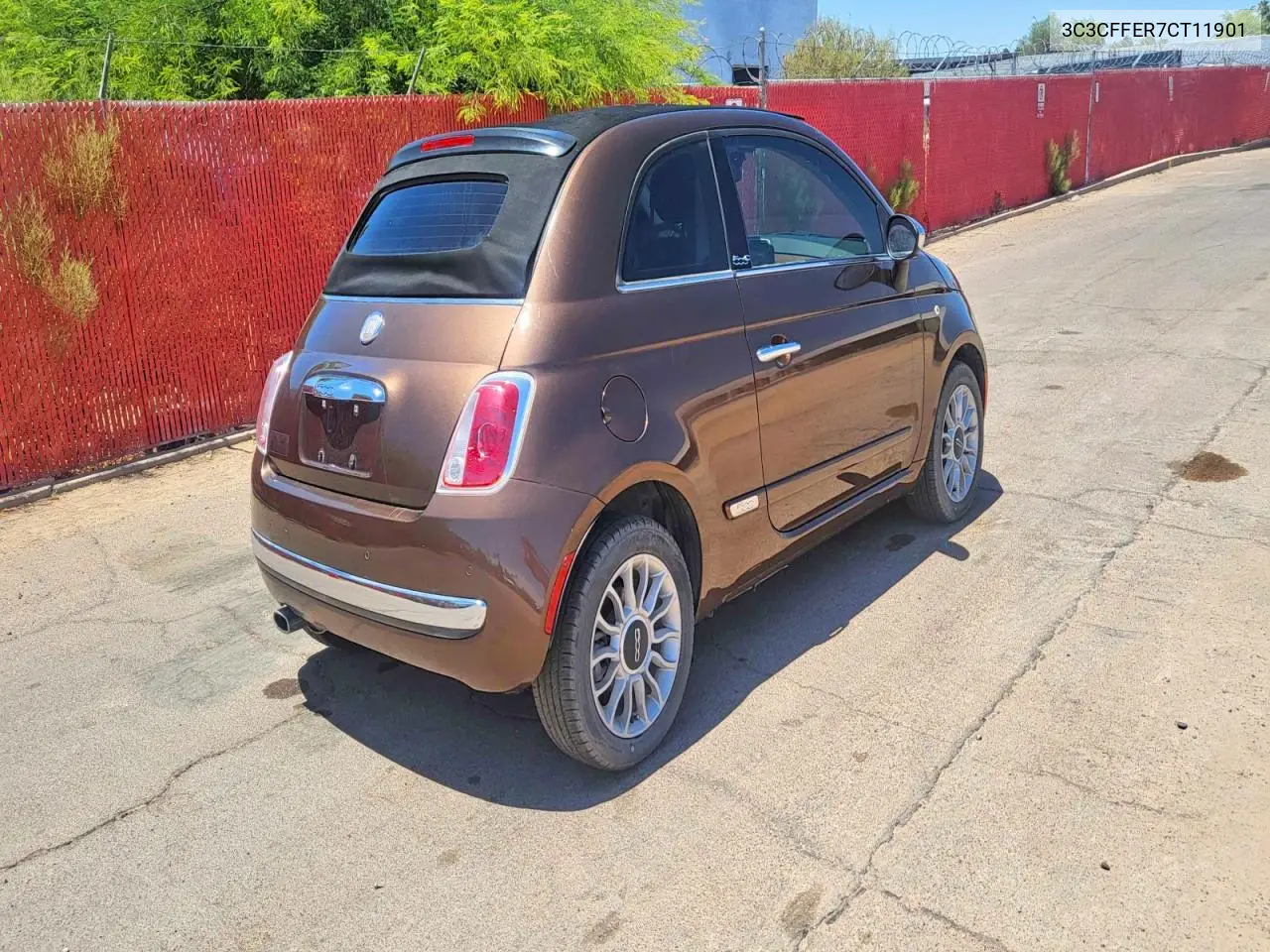 3C3CFFER7CT119035 2012 Fiat 500 Lounge