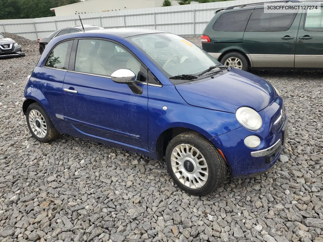 3C3CFFCR6CT127274 2012 Fiat 500 Lounge