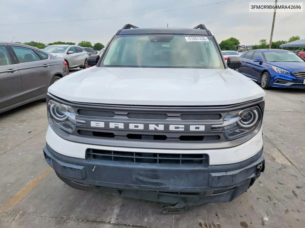 2021 Ford Bronco Sport Big Bend VIN: 3FMCR9B64MRA42696 Lot: 51067436