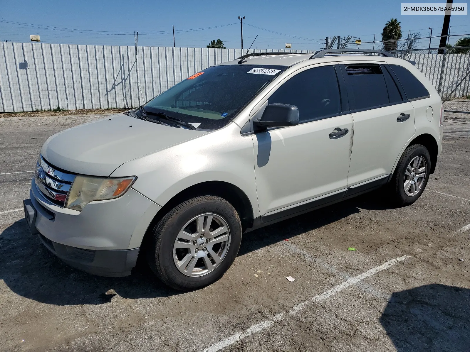 2007 Ford Edge Se VIN: 2FMDK36C67BA45950 Lot: 66201373