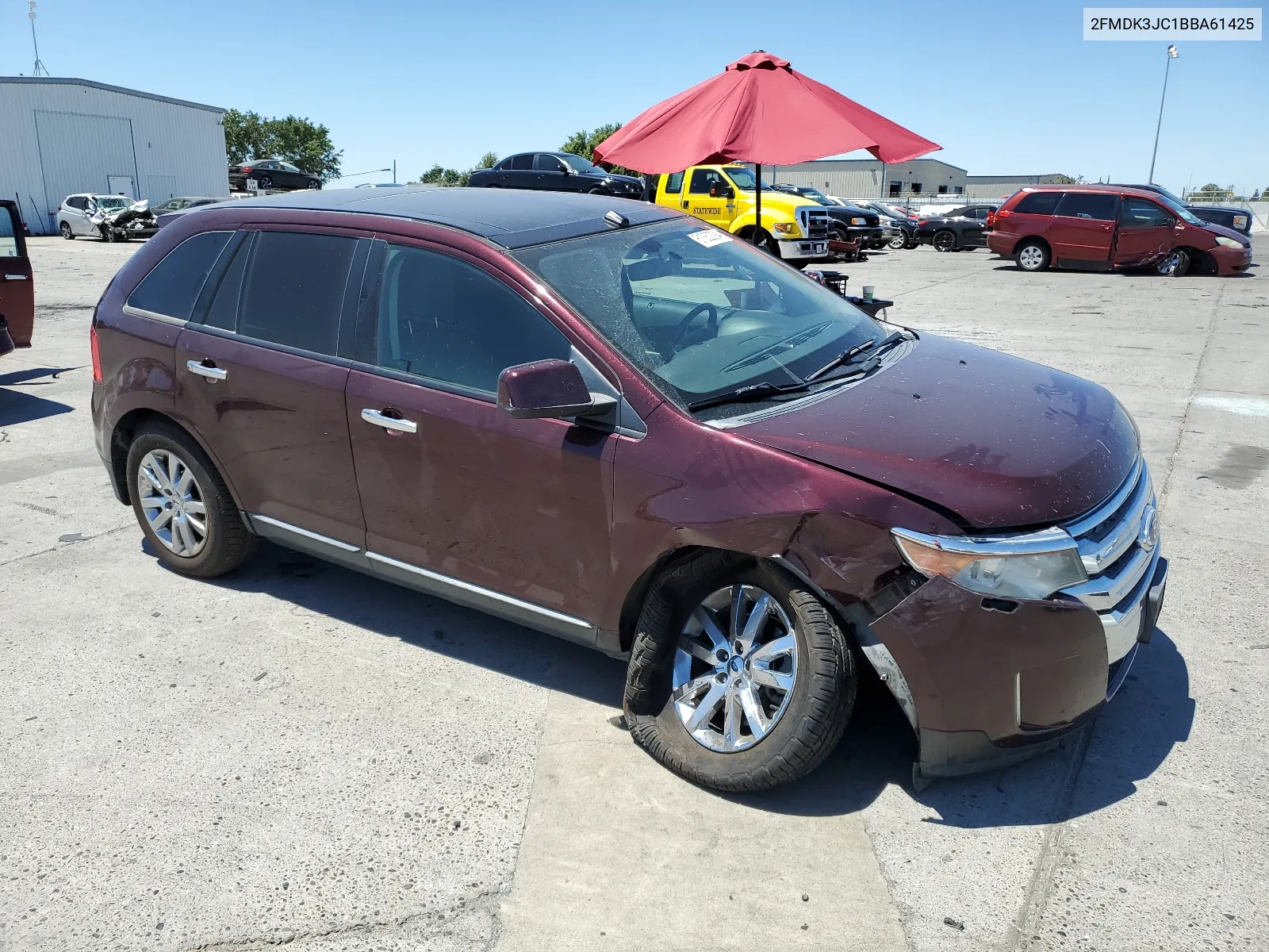 2011 Ford Edge Sel VIN: 2FMDK3JC1BBA61425 Lot: 61352294