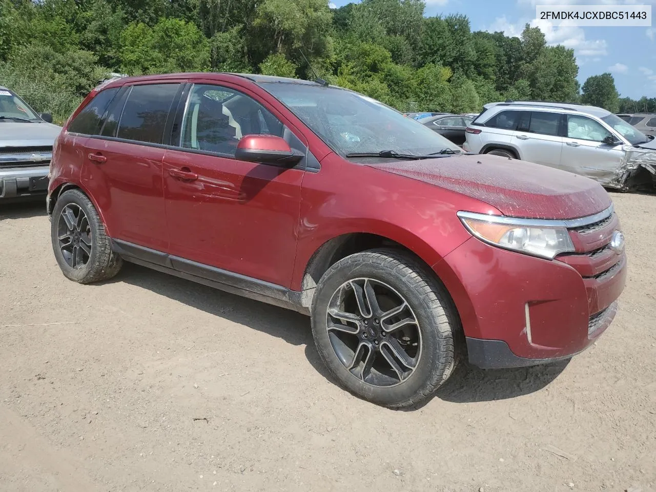 2013 Ford Edge Sel VIN: 2FMDK4JCXDBC51443 Lot: 67113994