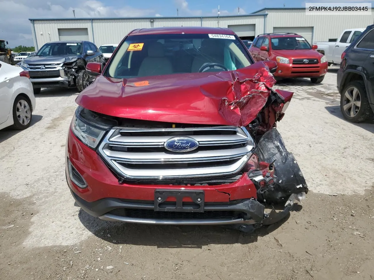 2018 Ford Edge Sel VIN: 2FMPK4J92JBB03445 Lot: 54834164