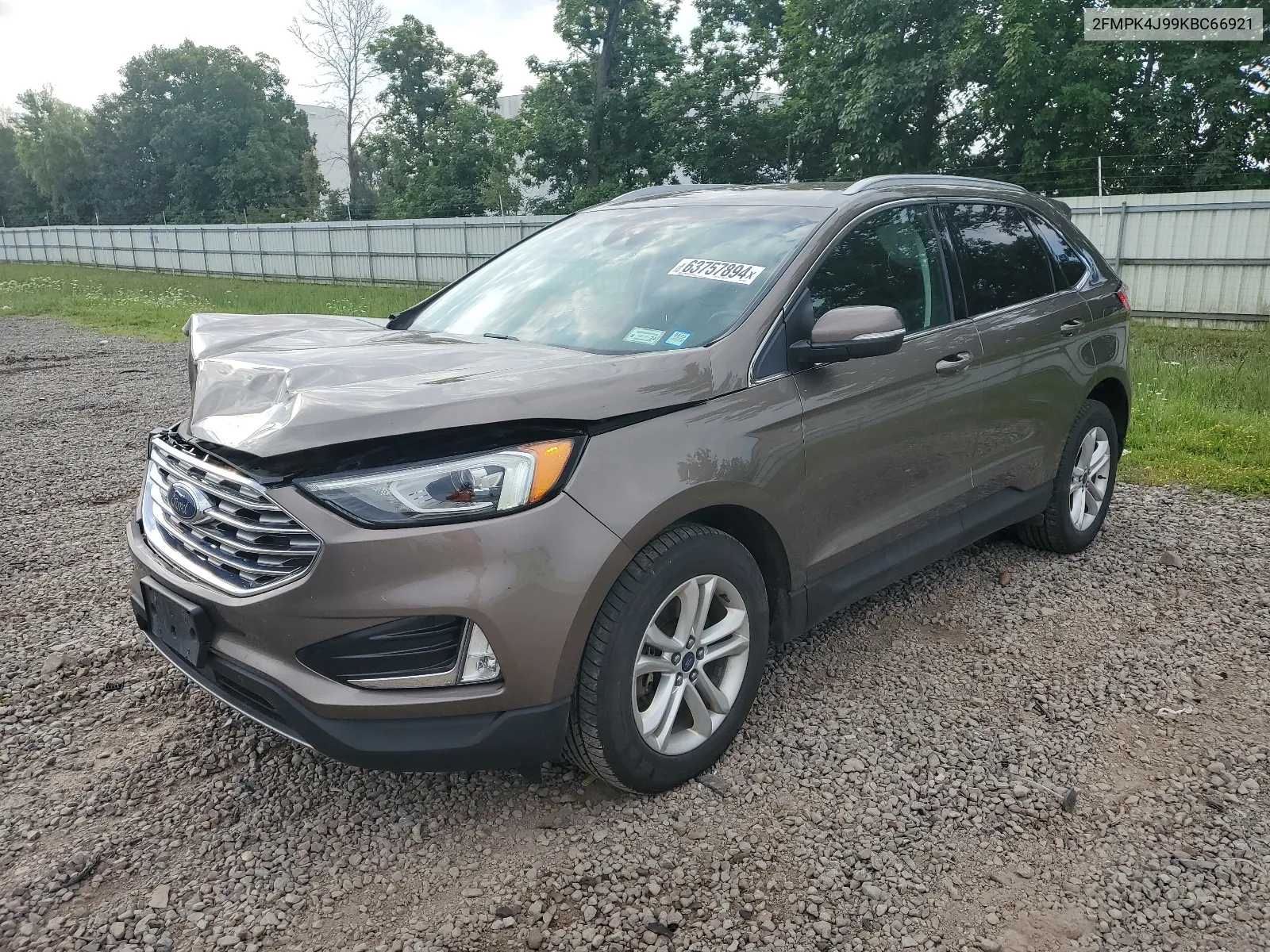 2019 Ford Edge Sel VIN: 2FMPK4J99KBC66921 Lot: 63757894