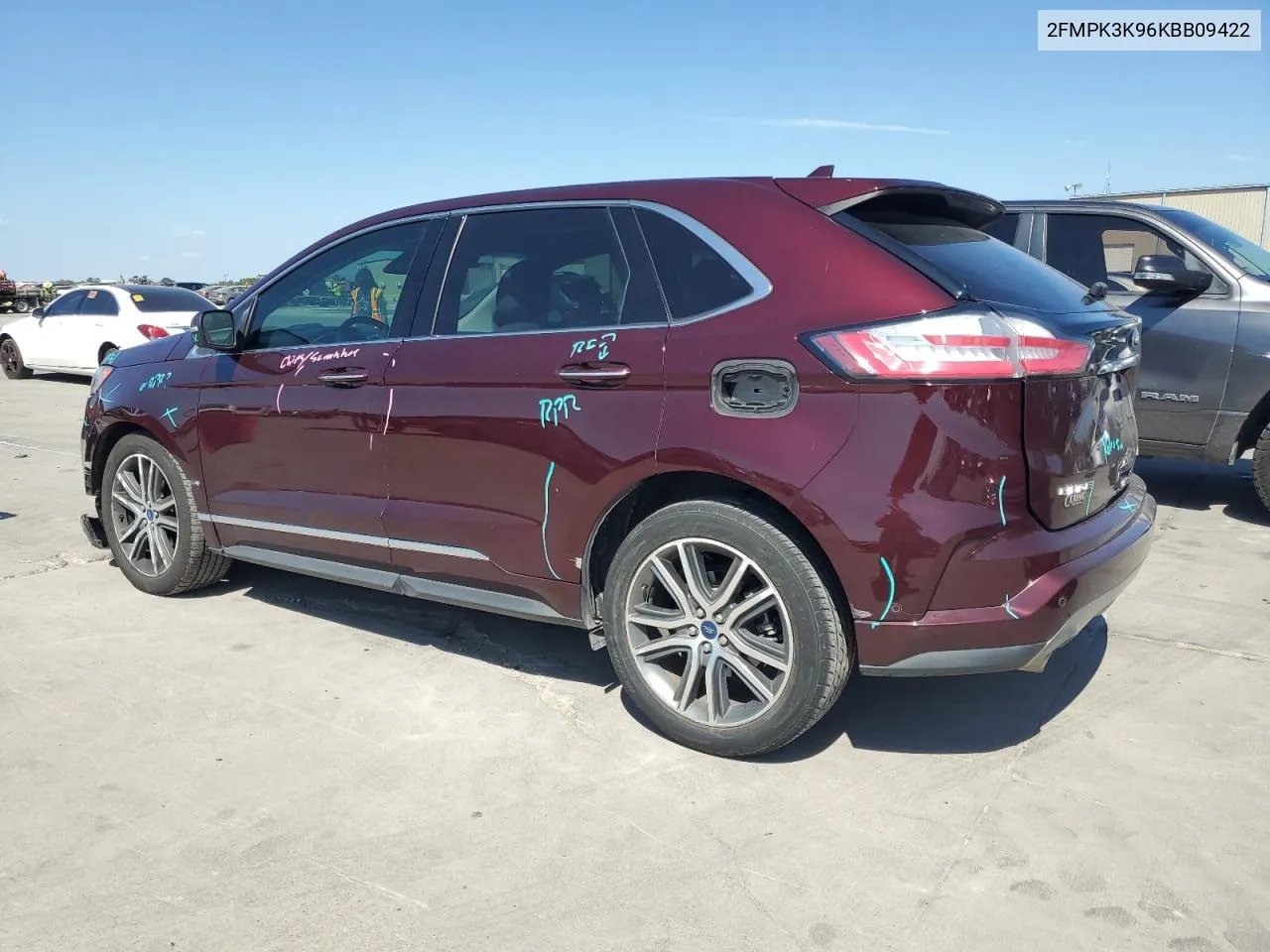 2019 Ford Edge Titanium VIN: 2FMPK3K96KBB09422 Lot: 72199464