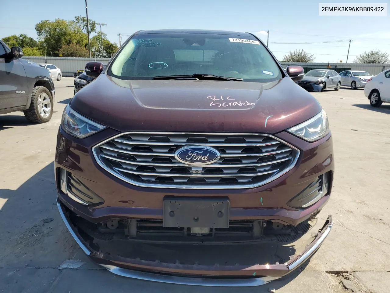 2019 Ford Edge Titanium VIN: 2FMPK3K96KBB09422 Lot: 72199464