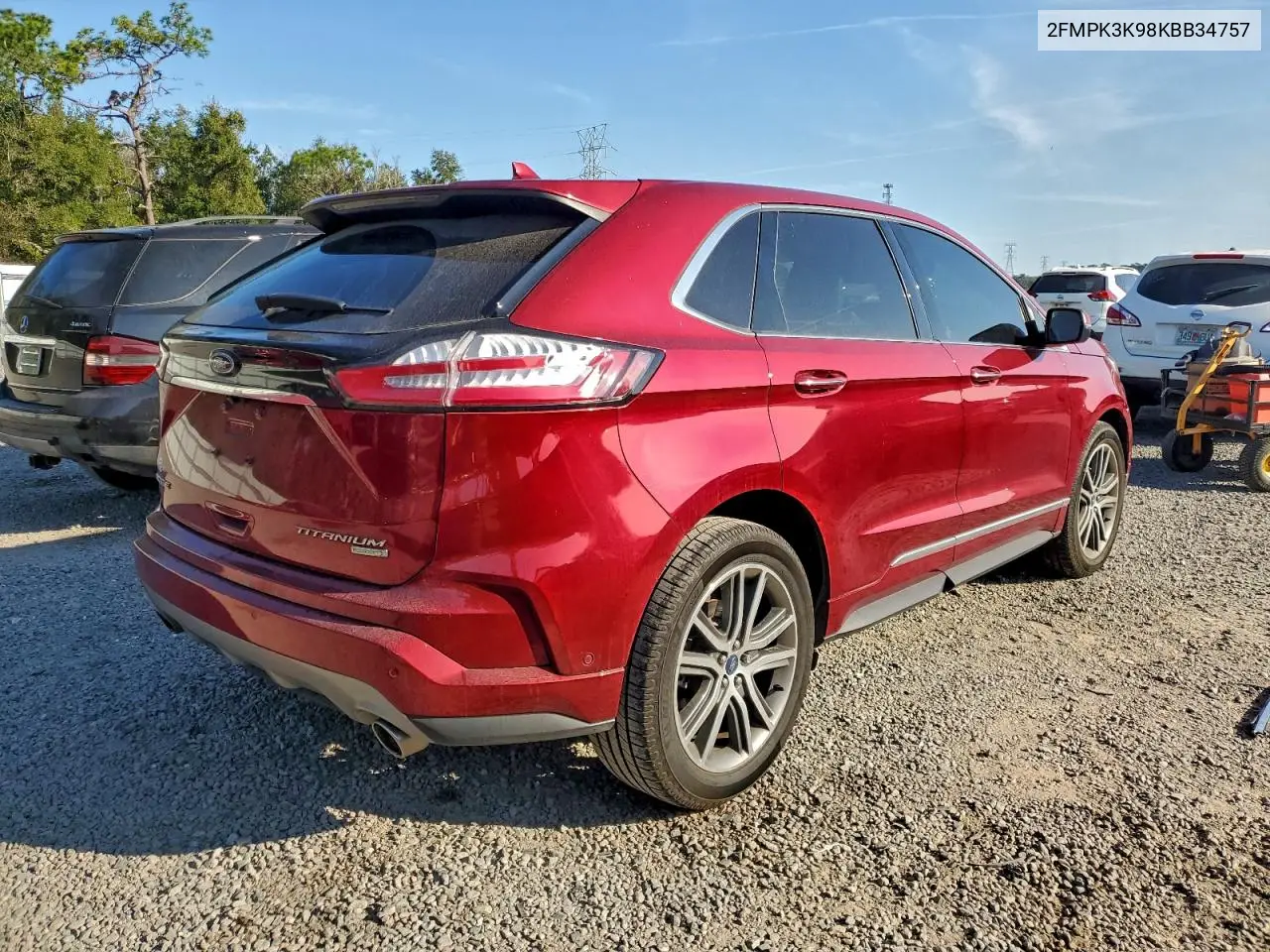 2FMPK3K98KBB34757 2019 Ford Edge Titanium