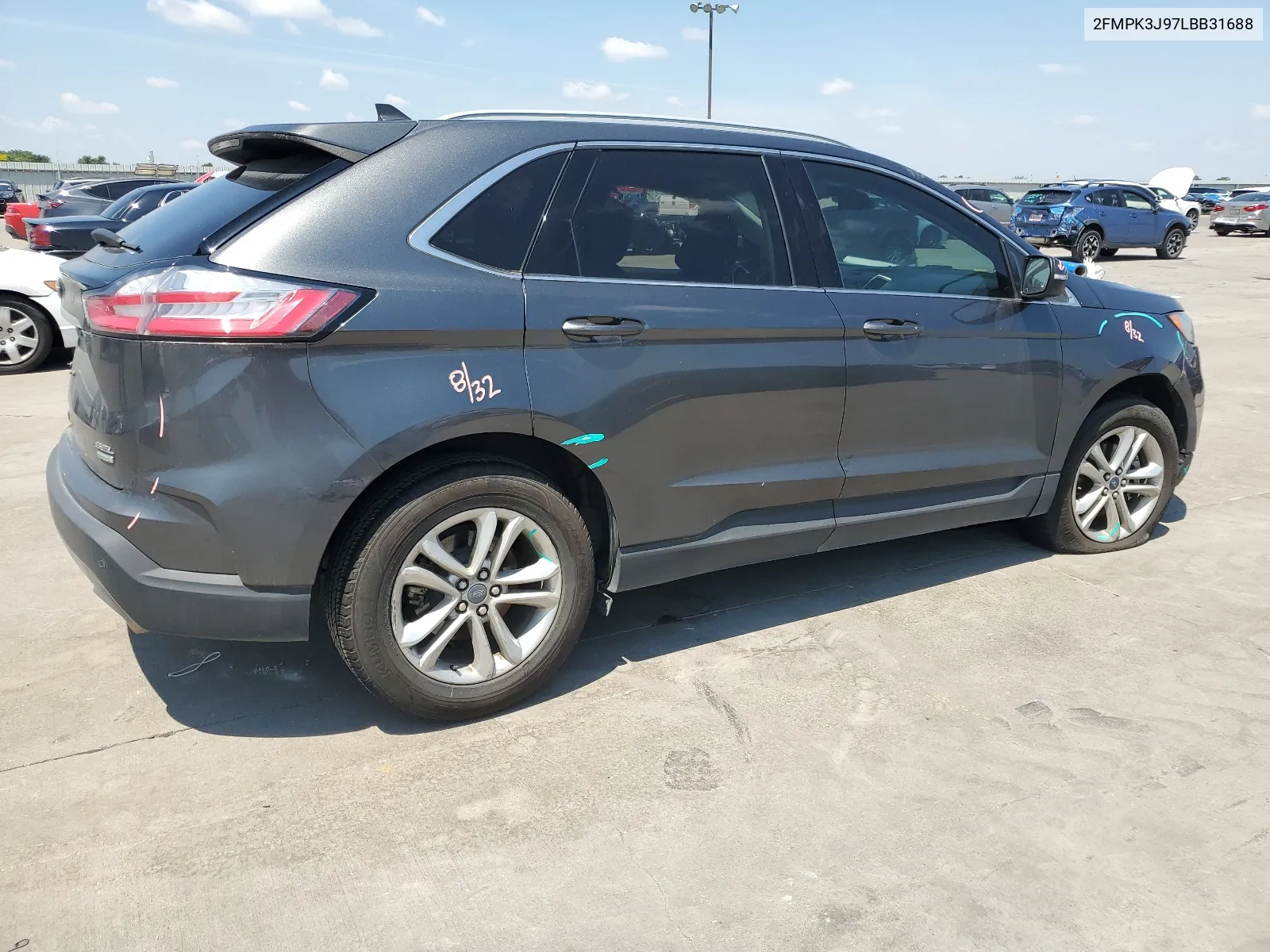 2020 Ford Edge Sel VIN: 2FMPK3J97LBB31688 Lot: 62944434