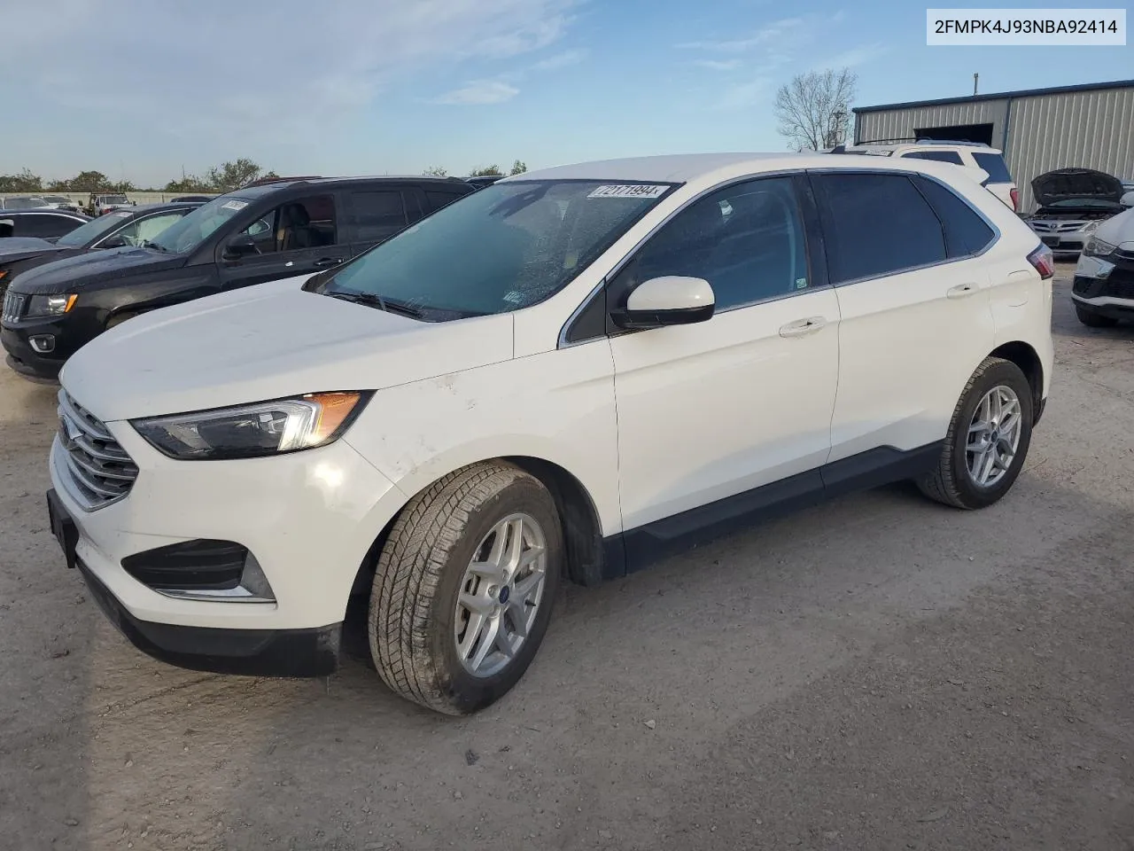 2022 Ford Edge Sel VIN: 2FMPK4J93NBA92414 Lot: 72171994