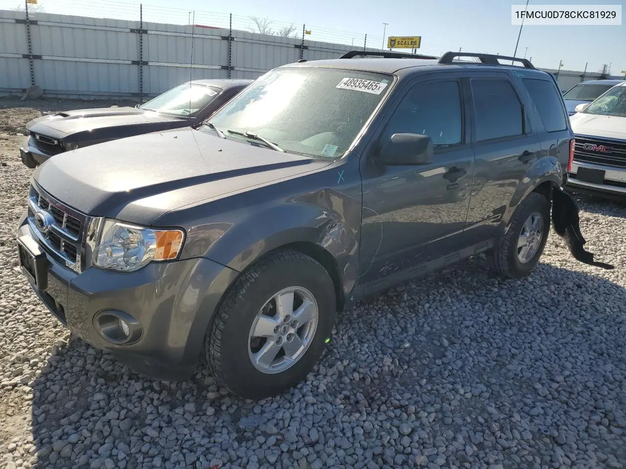 1FMCU0D78CKC81929 2012 Ford Escape Xlt
