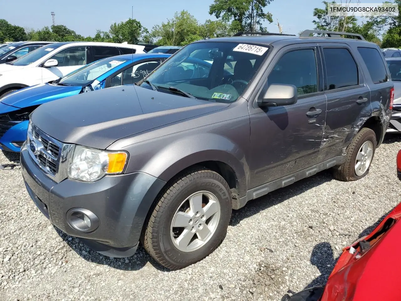 1FMCU9DG8CKA93402 2012 Ford Escape Xlt