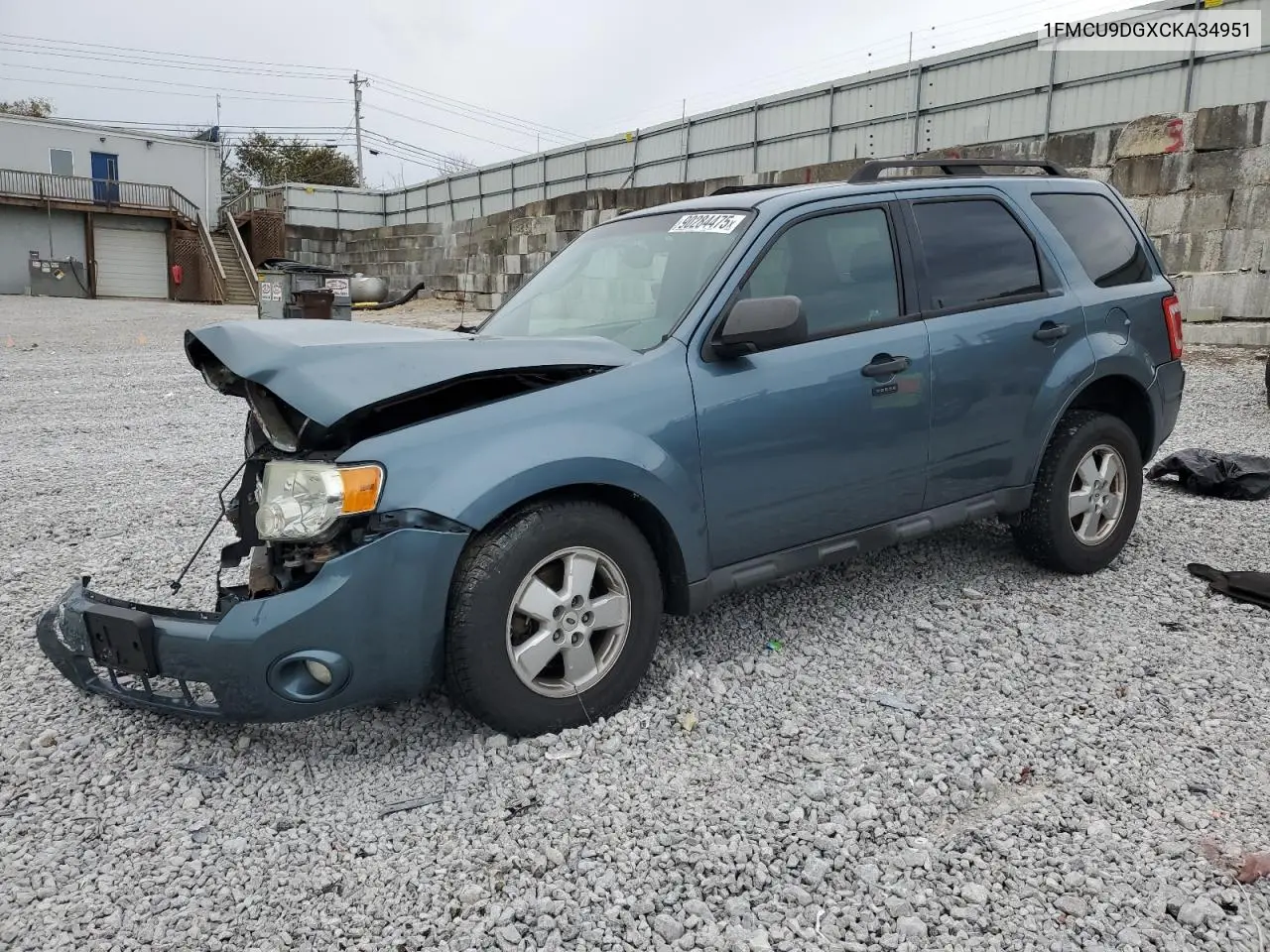 1FMCU9DGXCKA34951 2012 Ford Escape Xlt