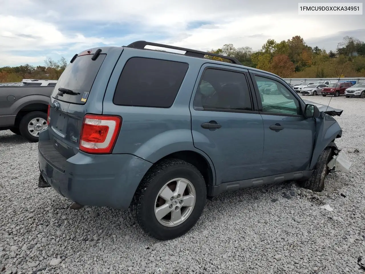 1FMCU9DGXCKA34951 2012 Ford Escape Xlt