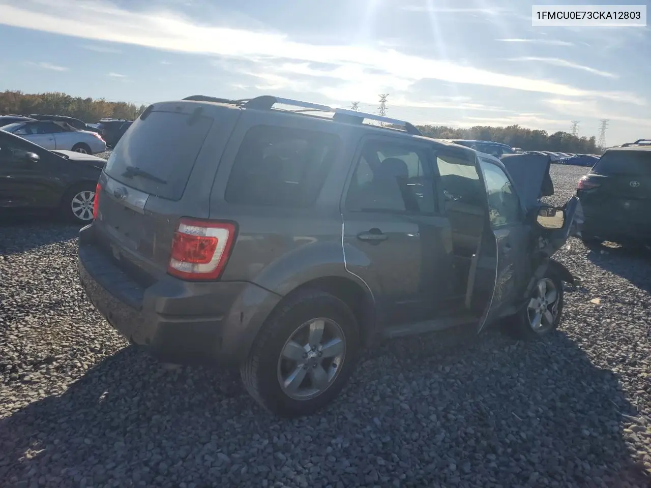 1FMCU0E73CKA12803 2012 Ford Escape Limited