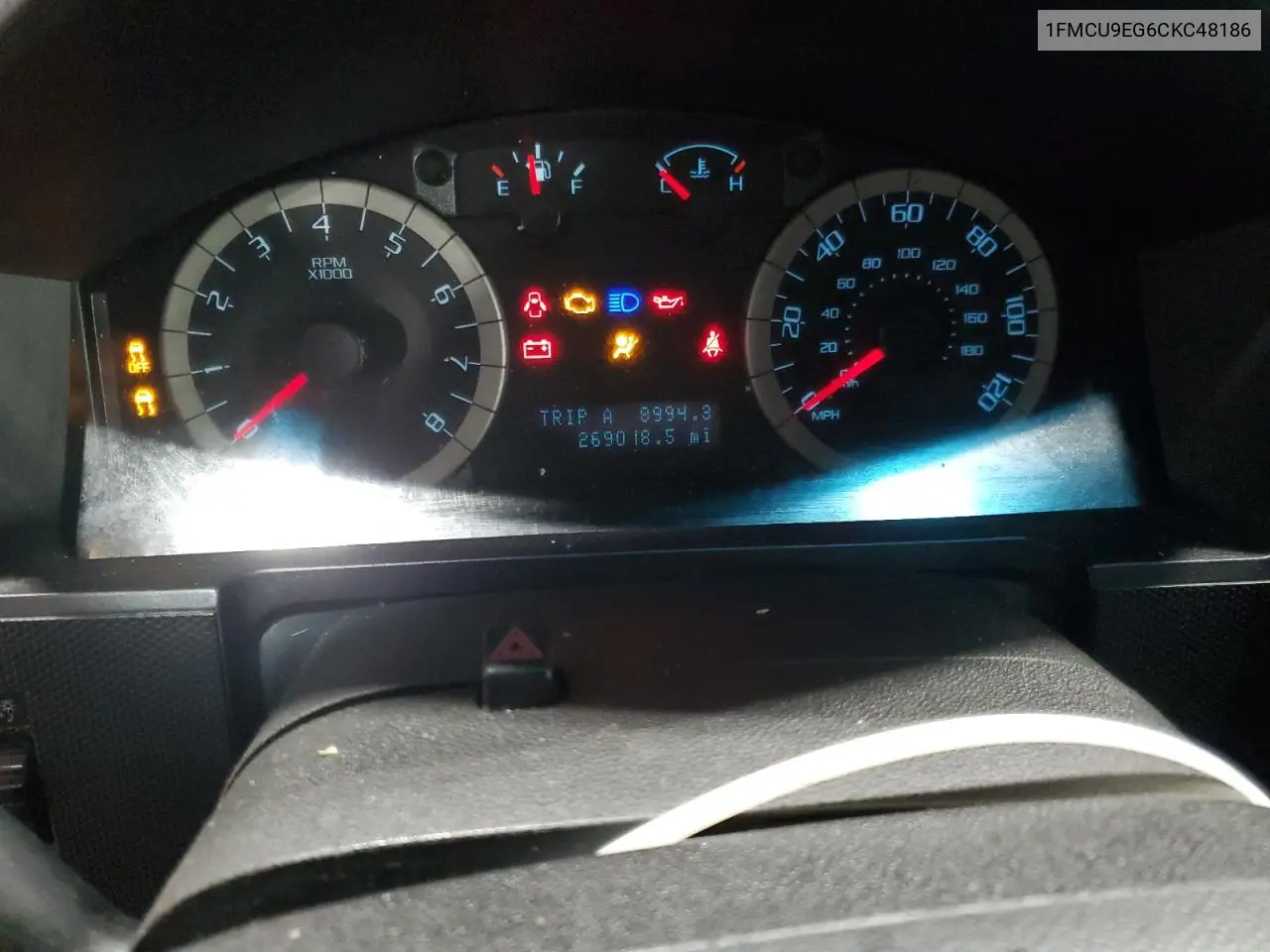 1FMCU9EG6CKC48186 2012 Ford Escape Limited