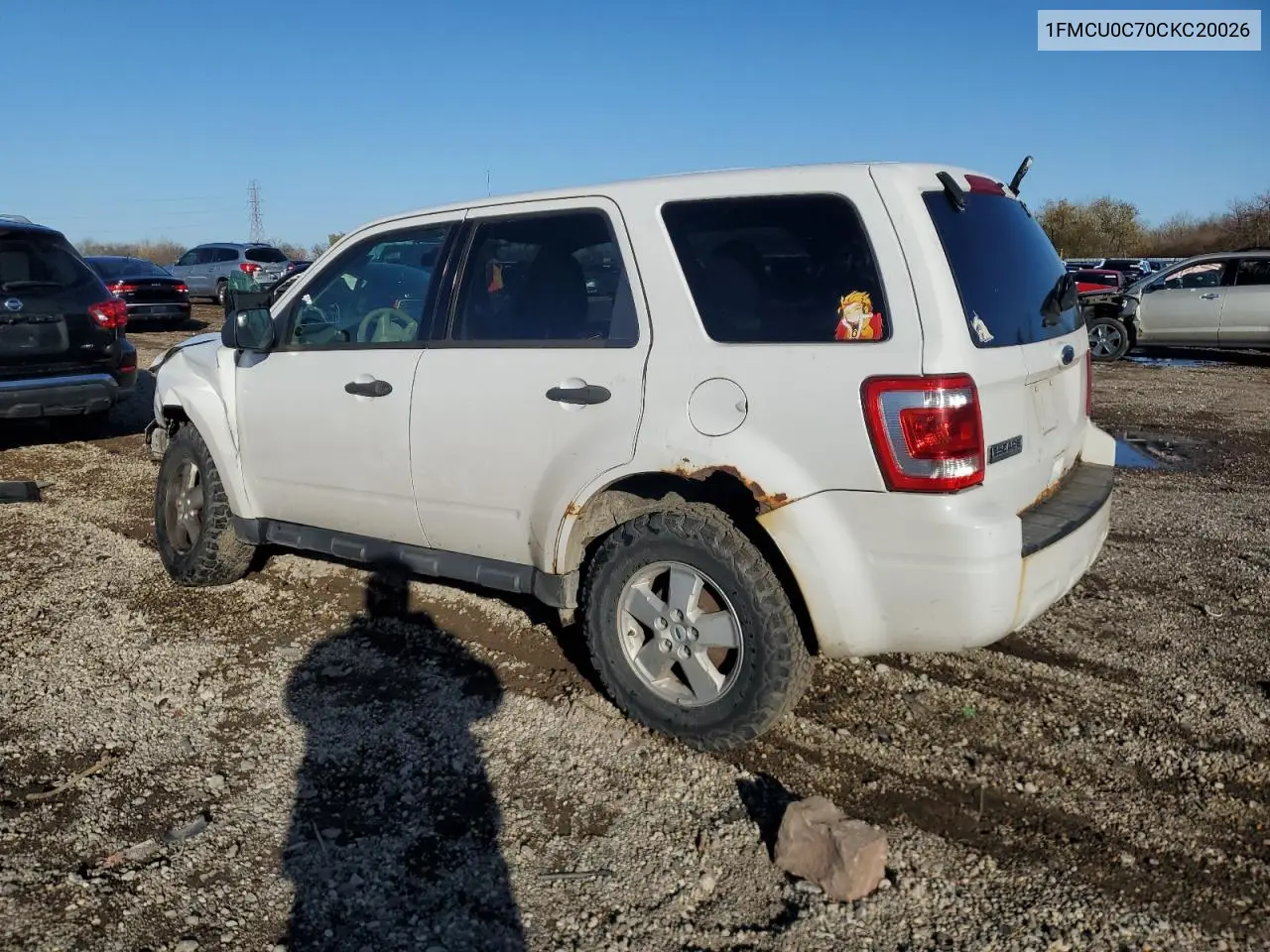 1FMCU0C70CKC20026 2012 Ford Escape Xls