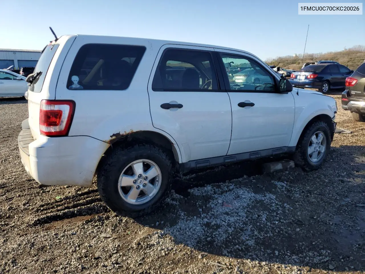 1FMCU0C70CKC20026 2012 Ford Escape Xls