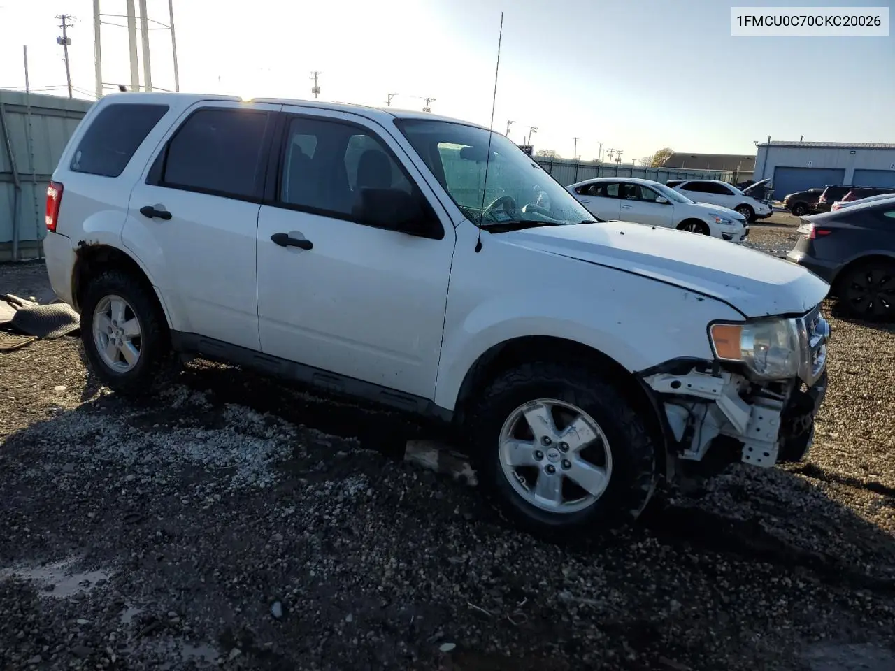 1FMCU0C70CKC20026 2012 Ford Escape Xls