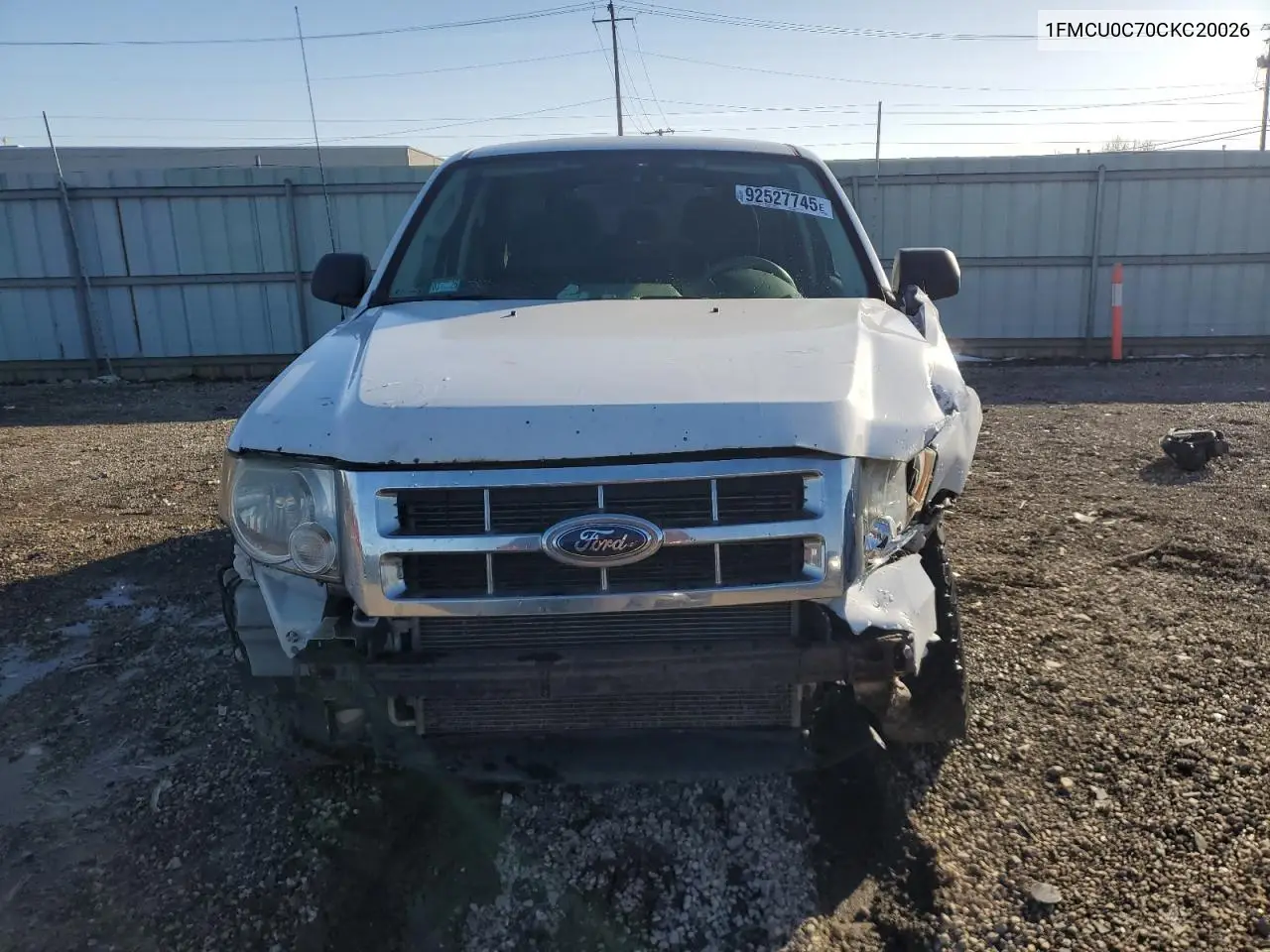 1FMCU0C70CKC20026 2012 Ford Escape Xls