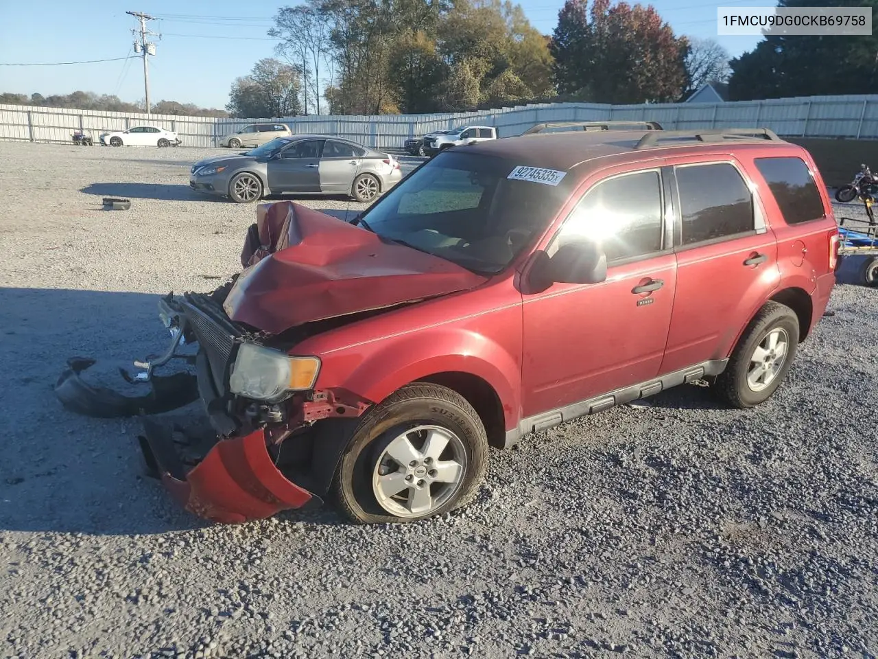 1FMCU9DG0CKB69758 2012 Ford Escape Xlt