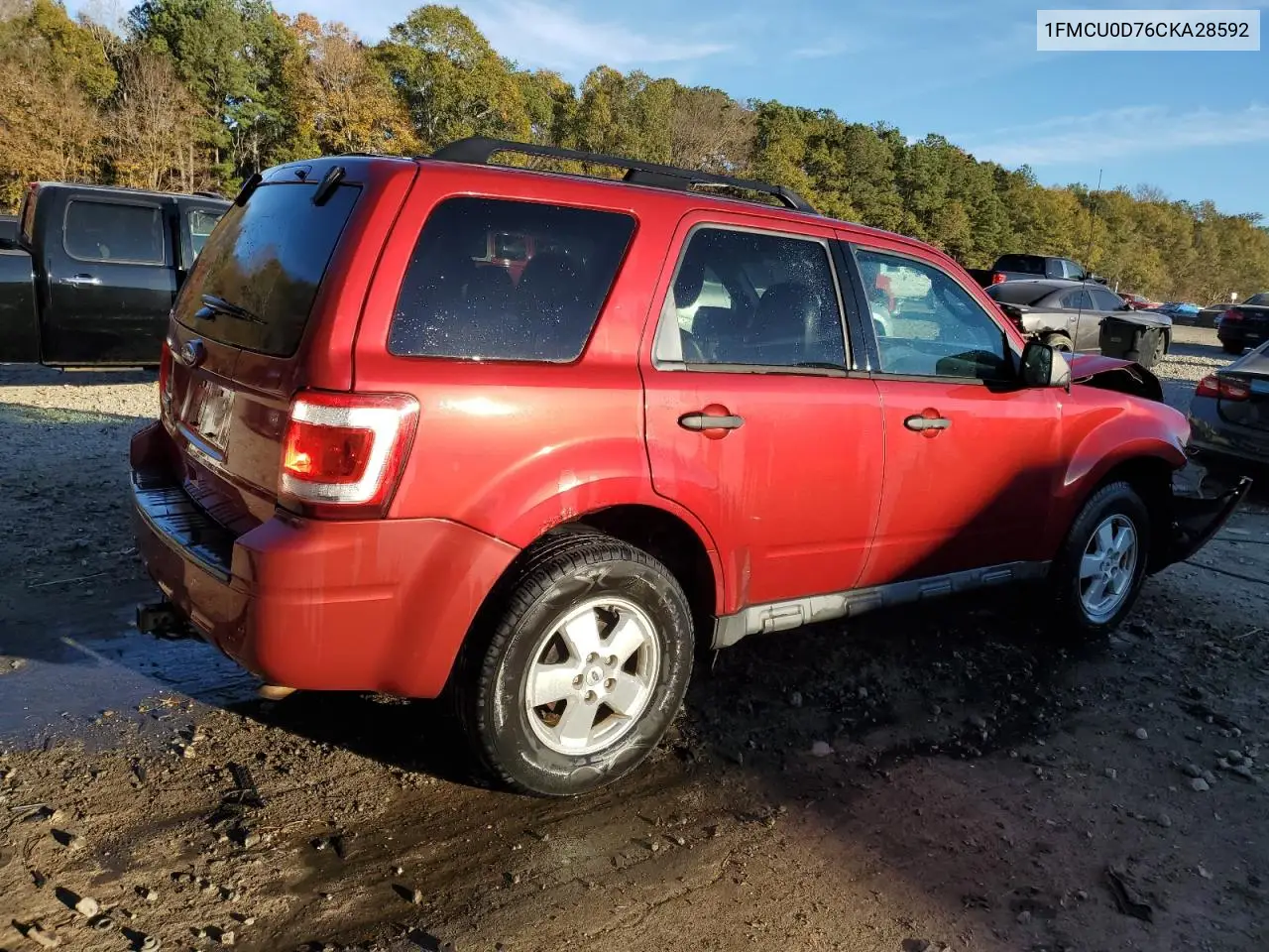 1FMCU0D76CKA28592 2012 Ford Escape Xlt