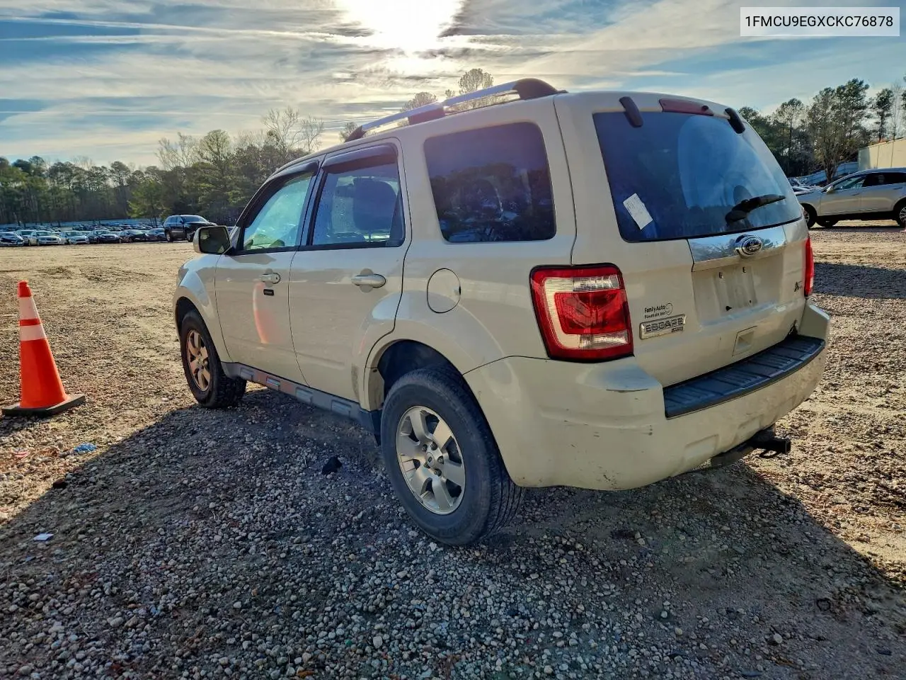 1FMCU9EGXCKC76878 2012 Ford Escape Limited